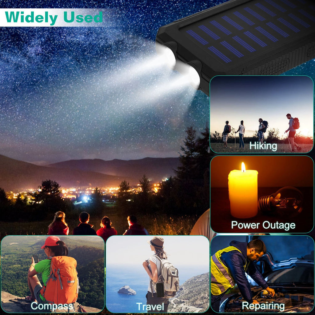 1Pc 1W MAh Solar Power Bank External Battery Pack Dual USB Interface