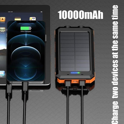 10000mAh Portable Fast Charging Power Bank 2USB Solar Charging with