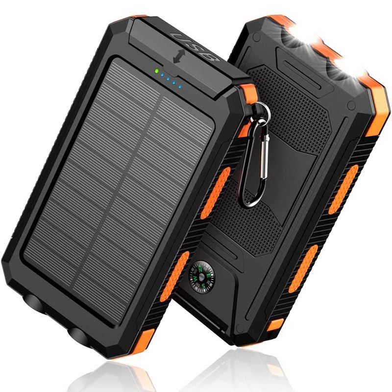 10000mAh Portable Fast Charging Power Bank 2USB Solar Charging with