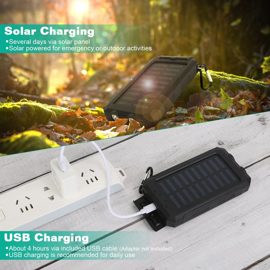 1Pc 1W MAh Solar Power Bank External Battery Pack Dual USB Interface